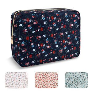 Waterproof Large Floral Makeup Pouch,nylon Travel Toiletry Storage Purse😍